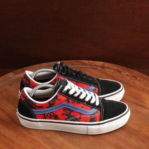 Vans Sneakers Mens SZ 5.5 Red BLK Krooked by Natas for Ray Barbee Pop Cush Shoes